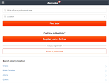 Tablet Screenshot of bestjobsca.com